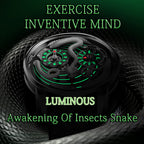 Lucky Harvey ZLS203-2 snake automatic watch glowing green lume in the dark, luminous shot
