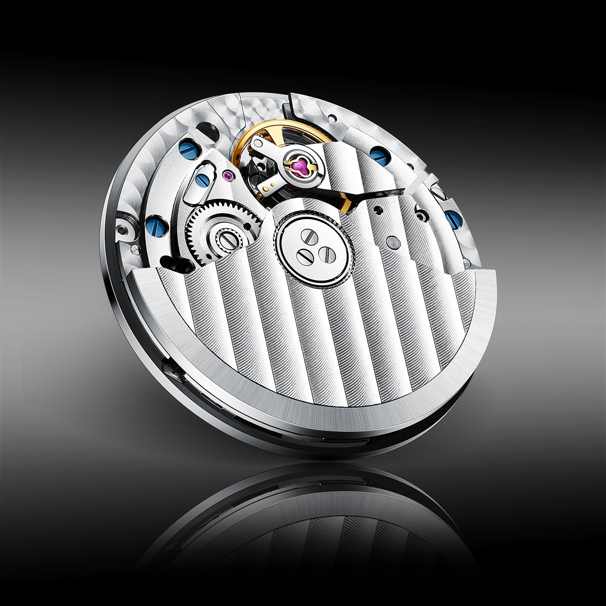 Lucky Harvey ZLS302-1 silver case green poker roulette automatic watch - movement