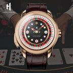 Lucky Harvey ZLS302-2 rose gold poker roulette automatic watch styled with poker chips and playing cards