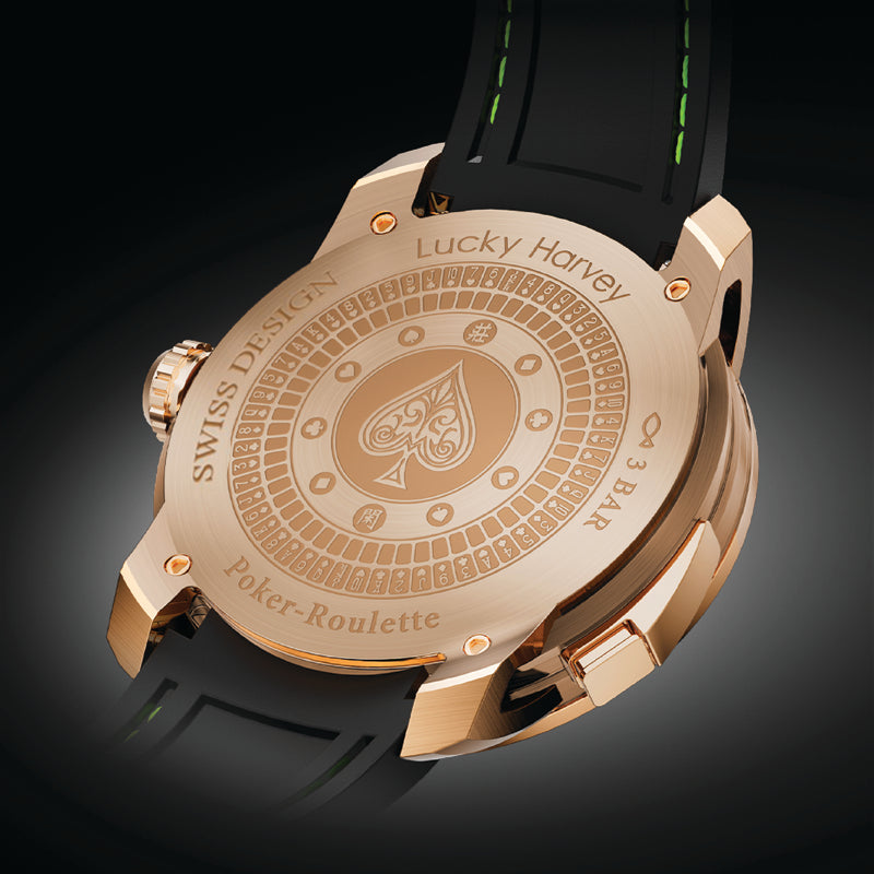Lucky Harvey ZLS302-2 Rose Gold Black Poker Roulette Automatic Watch – image 6 of 7