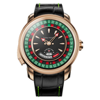 Lucky Harvey ZLS303-1 European Roulette automatic watch with rose gold case and black dial, front view