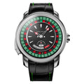 Lucky Harvey ZLS303-2 European Roulette automatic watch with black dial and silver case, front view
