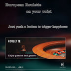 Lucky Harvey ZLS303-2 European Roulette watch lifestyle scene with roulette table and party tagline
