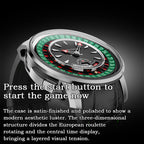 Lucky Harvey ZLS303-2 European Roulette automatic watch side three-quarter view with satin-finished case