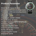 Lucky Harvey ZLS303-2 European Roulette automatic watch product parameter spec sheet