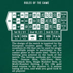 Lucky Harvey ZLS303-2 European Roulette watch rules of the game betting layout diagram