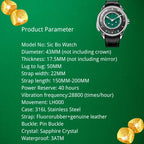 Lucky Harvey ZLS304-1 Sic Bo watch product parameter specs sheet with dimensions and movement details