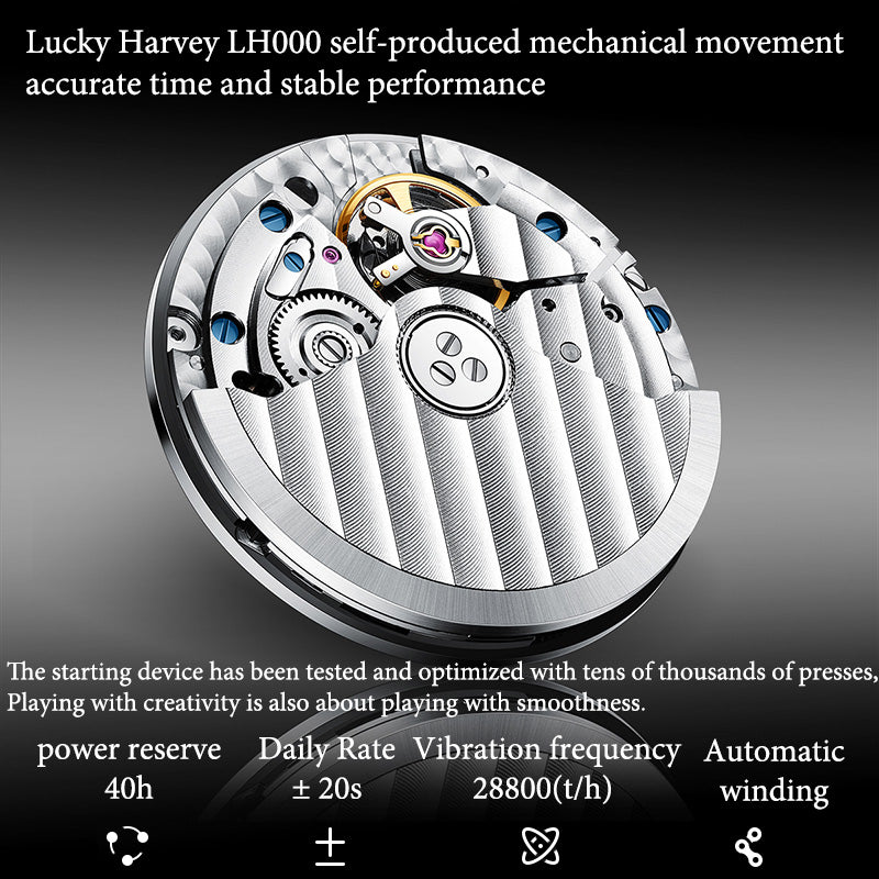 Lucky Harvey ZLS304-2 Sic Bo watch LH000 self-produced automatic mechanical movement detail