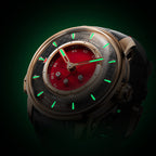 Lucky Harvey ZLS304-3 red rose gold Sic Bo automatic watch glowing green lume in the dark