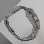 Lucky Harvey ZLS402-2 chiming automatic watch caseback and steel bracelet at angle