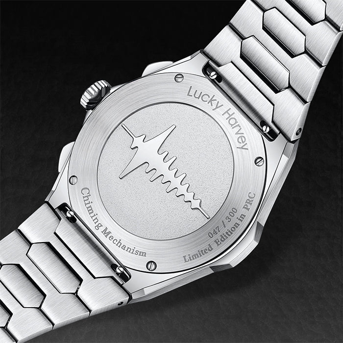Lucky Harvey ZLS402-2 caseback with engraved soundwave Chiming Mechanism Limited Edition 047/300