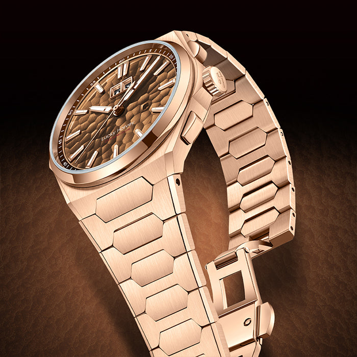 Lucky Harvey ZLS402-3 rose gold bracelet folding clasp detail