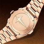 Lucky Harvey ZLS402-3 rose gold caseback engraved with chiming sound wave and limited edition number