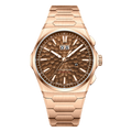 Lucky Harvey ZLS402-3 rose gold hammer chiming automatic watch with brown dial, front view