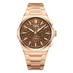 Lucky Harvey ZLS402-3 rose gold hammer chiming automatic watch with brown dial, front view