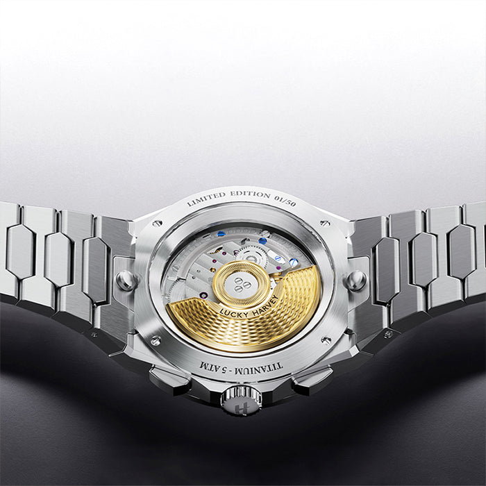 Lucky Harvey ZLS413-2 Silver Titanium Meteorite Dial Chiming Watch – image 4 of 20