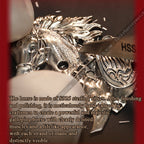 Lucky Harvey ZLS502-1 watch S925 sterling silver horse being hand-carved by craftsman
