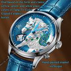 Lucky Harvey ZLS502-1 horse watch with hand-painted enamel dial inspired by Tang Tri-Color Glazed Ceramics