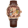Lucky Harvey ZLS502-2 rose gold titanium chiming horse automatic watch with brown dial, front view