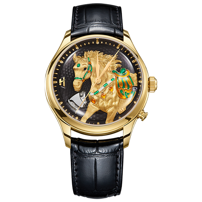 Lucky Harvey ZLS502-3 Gold Titanium Horse Chiming Automaton Watch – image 2 of 8