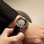 Lucky Harvey ZLS504-1 silver Genghis Khan horse rider eagle automaton chiming watch - lifestyle