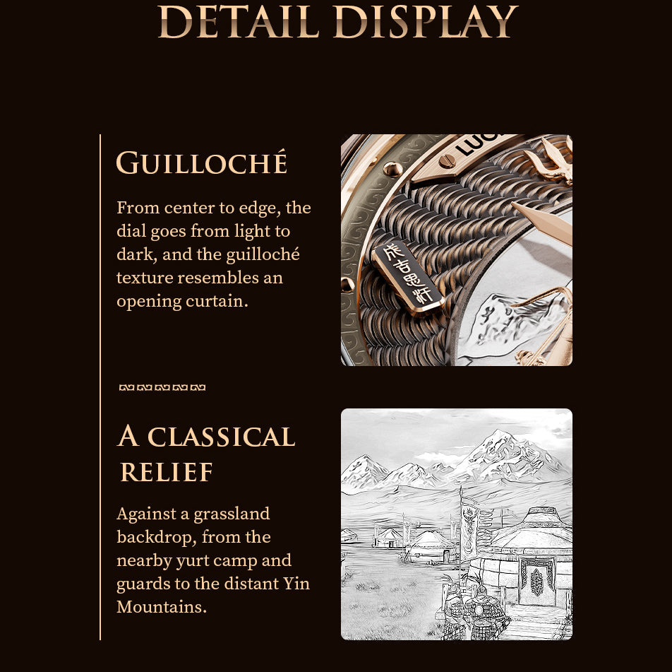 Lucky Harvey ZLS504-2 rose gold Genghis Khan horse rider eagle automaton chiming watch - detail 1