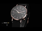 MEGIR 1081 men's watch product video thumbnail, rose-gold watch with a black fluted dial