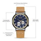 MEGIR 1083 men's multifunction watch product size graphic with case, band and thickness dimensions