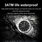 MEGIR 1085 men's watch water-resistance graphic noting protection from sweat, rain and rinsing