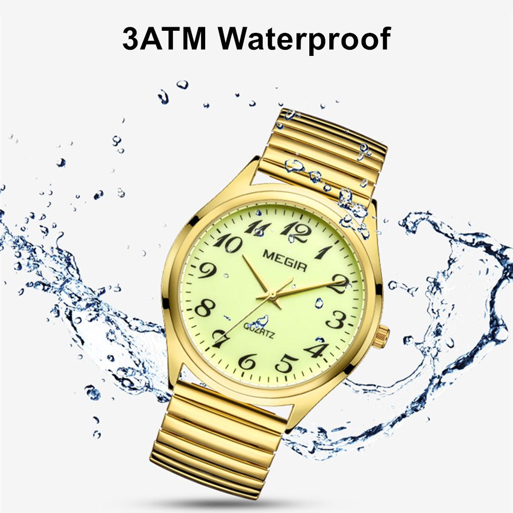 MEGIR 1088 unisex watch water-resistance graphic noting protection from splashing water