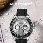 MEGIR 1095 men's multifunction watch water-resistance graphic noting protection from splashing water