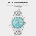 MEGIR 1101 men's dress watch water-resistance graphic noting protection from splashing water