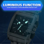 MEGIR 2018 men's chronograph watch feature graphic showing luminous hands glowing in the dark