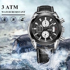 MEGIR 2020 men's chronograph watch water-resistance graphic noting no swimming or showering