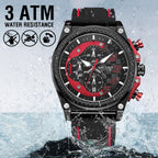 MEGIR 2051 men's chronograph watch water-resistance graphic noting no swimming or showering