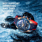 MEGIR 2065 men's chronograph watch water-resistance graphic noting no swimming or showering