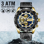 MEGIR 2096 men's chronograph watch water-resistance graphic noting no showering, swimming or diving
