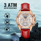 MEGIR 2114 women's chronograph watch water-resistance graphic noting no swimming or showering