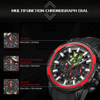 MEGIR 2133 men's chronograph watch feature graphic detailing the multifunction chronograph sub-dial layout