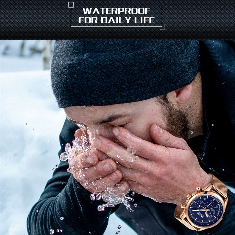 MEGIR 2153 men's chronograph watch water-resistance lifestyle graphic worn outdoors in winter