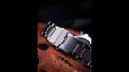 MEGIR 2156 men's chronograph watch stainless steel bracelet with folding safety clasp, close-up