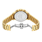 MEGIR 2223 men's chronograph watch caseback with engravings, gold bracelet and folding clasp