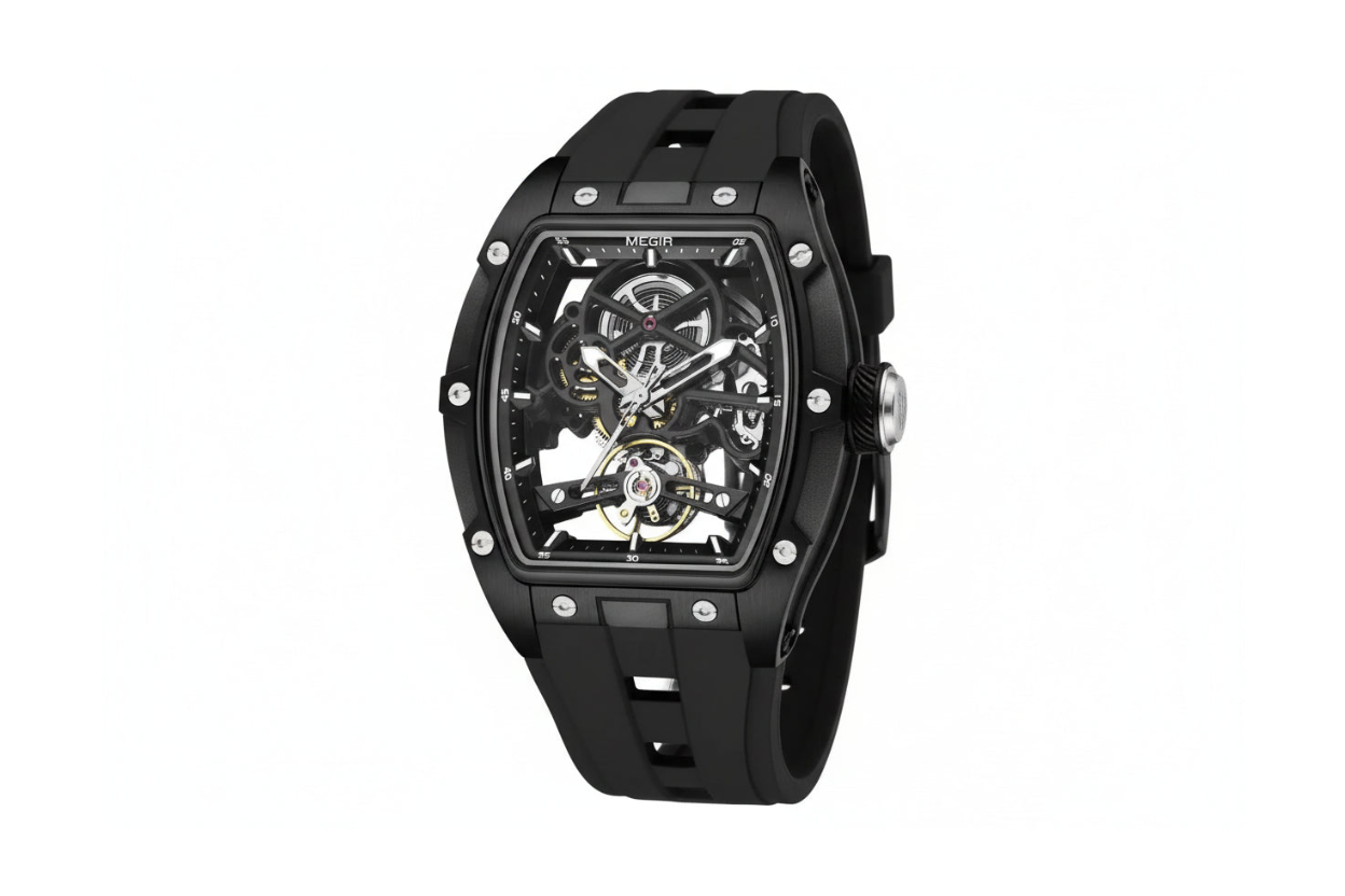 MEGIR 2242 Automatic with black box dial, caseback view