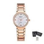MEGIR 4164 women's quartz watch, rose-gold case and two-tone bracelet with mother-of-pearl dial, with gift box