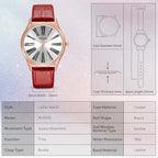 MEGIR 4212 women's quartz watch parameters graphic with case diameter, thickness and band dimensions