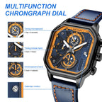 MEGIR 8106 chronograph watch multifunction dial graphic showing timing, minute, second and calendar sub-dials