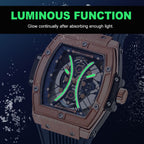 MEGIR 8109 skeleton quartz watch luminous function feature graphic with glowing hands in the dark