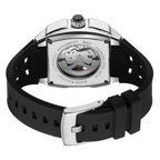 MEGIR 8602 automatic tonneau tourbillon watch caseback view with stainless steel back