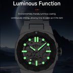 MEGIR 8606 skeleton automatic watch with luminous hands and markers glowing in the dark