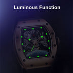 MEGIR 9190-14 space skeleton automatic watch with luminous hands and markers glowing in the dark